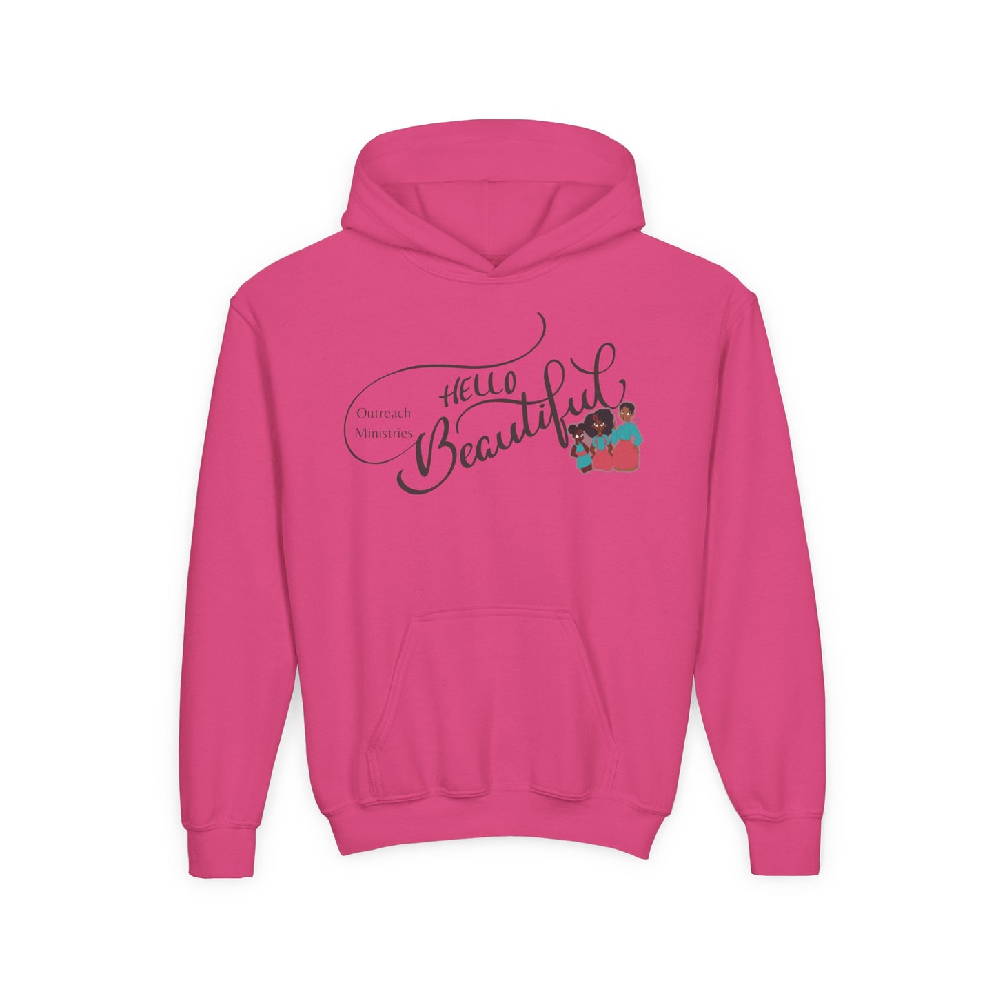 Hello Beautiful Youth Hoodie with Inspirational Quotes - The Black Tee Xchange