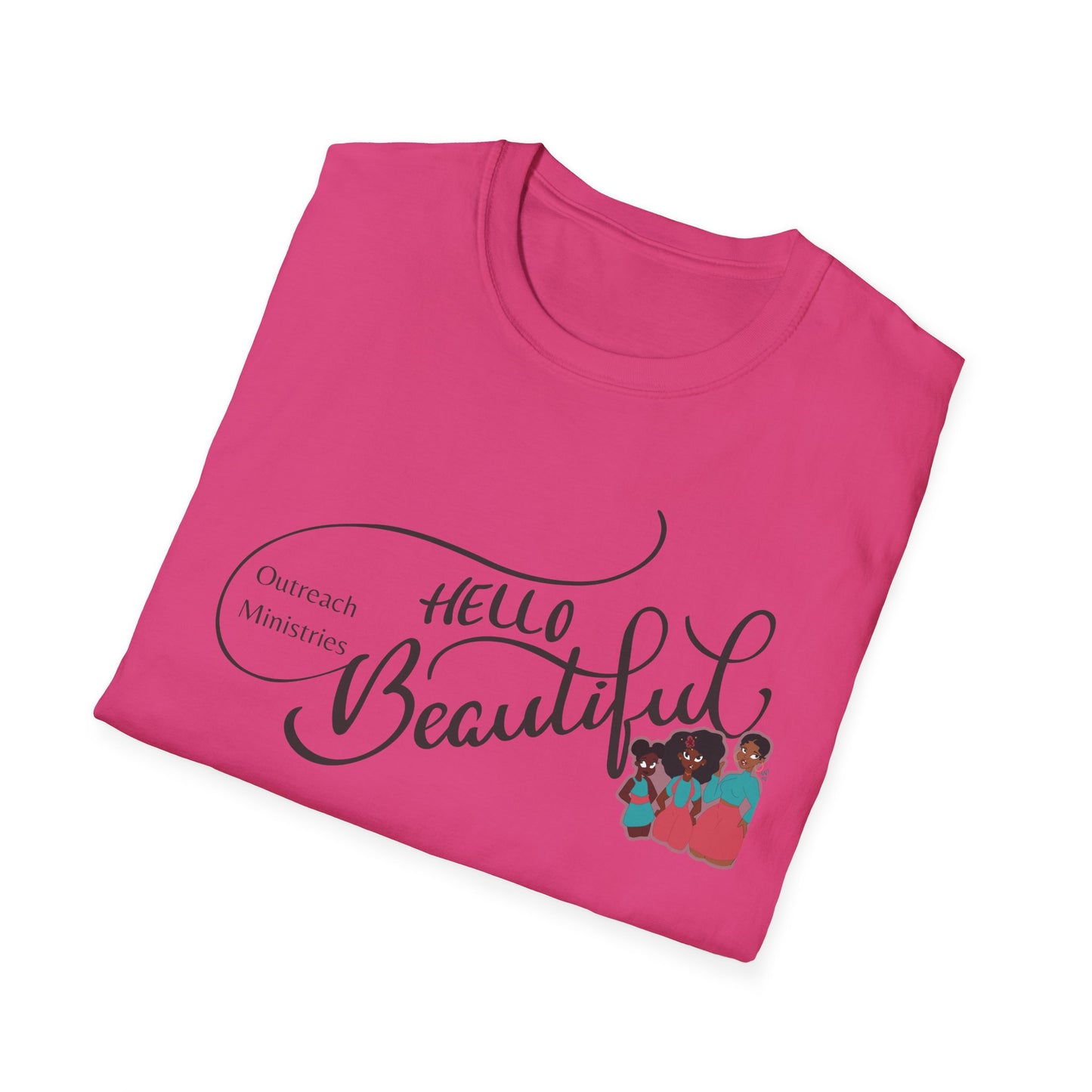 Hello Beautiful Unisex Softstyle T-Shirt - Empowering Outreach Ministry Tees Adult Tee