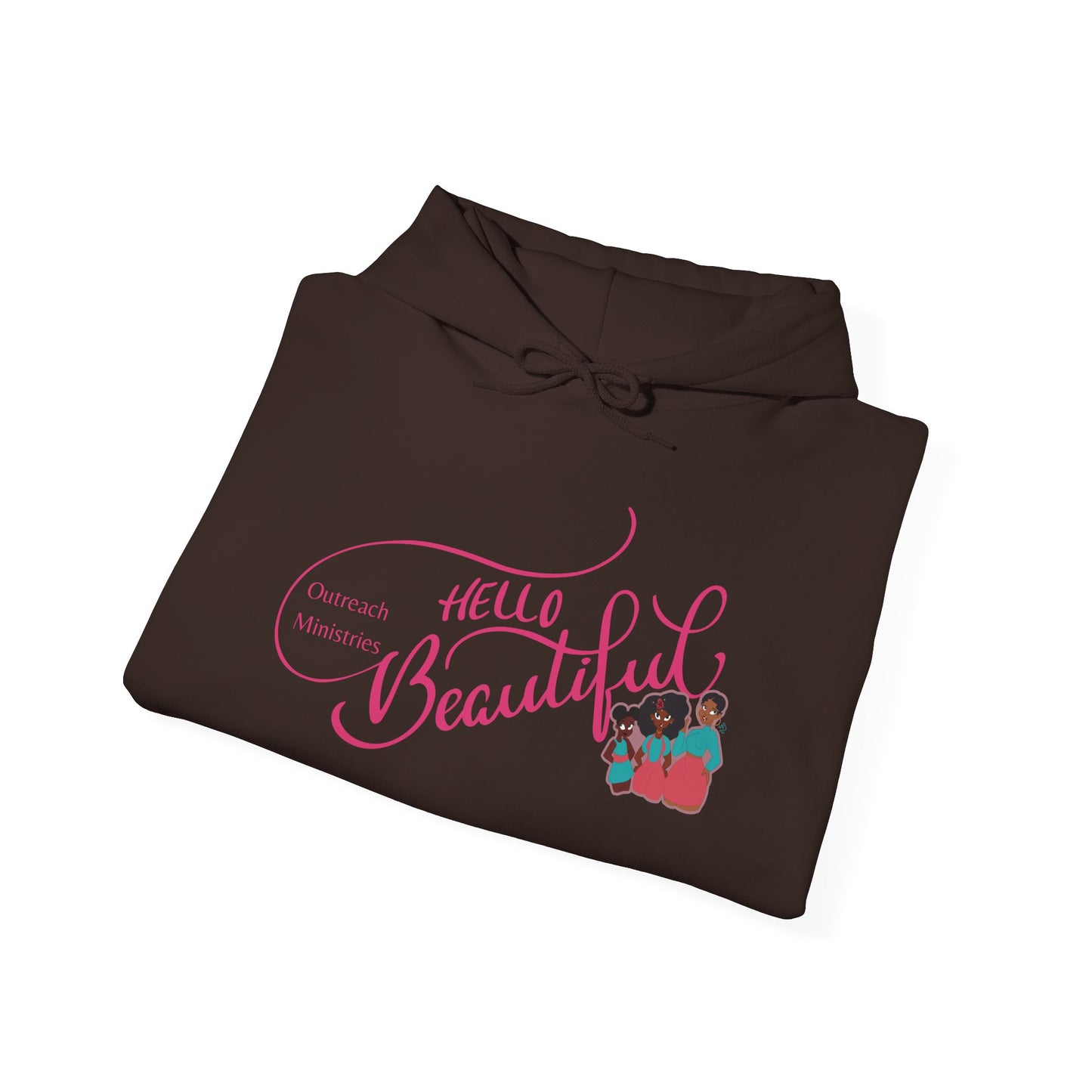 Hello Beautiful Outreach Hooded Sweatshirt - Perfect for Inspiration & Empowerment Adult - The Black Tee Xchange