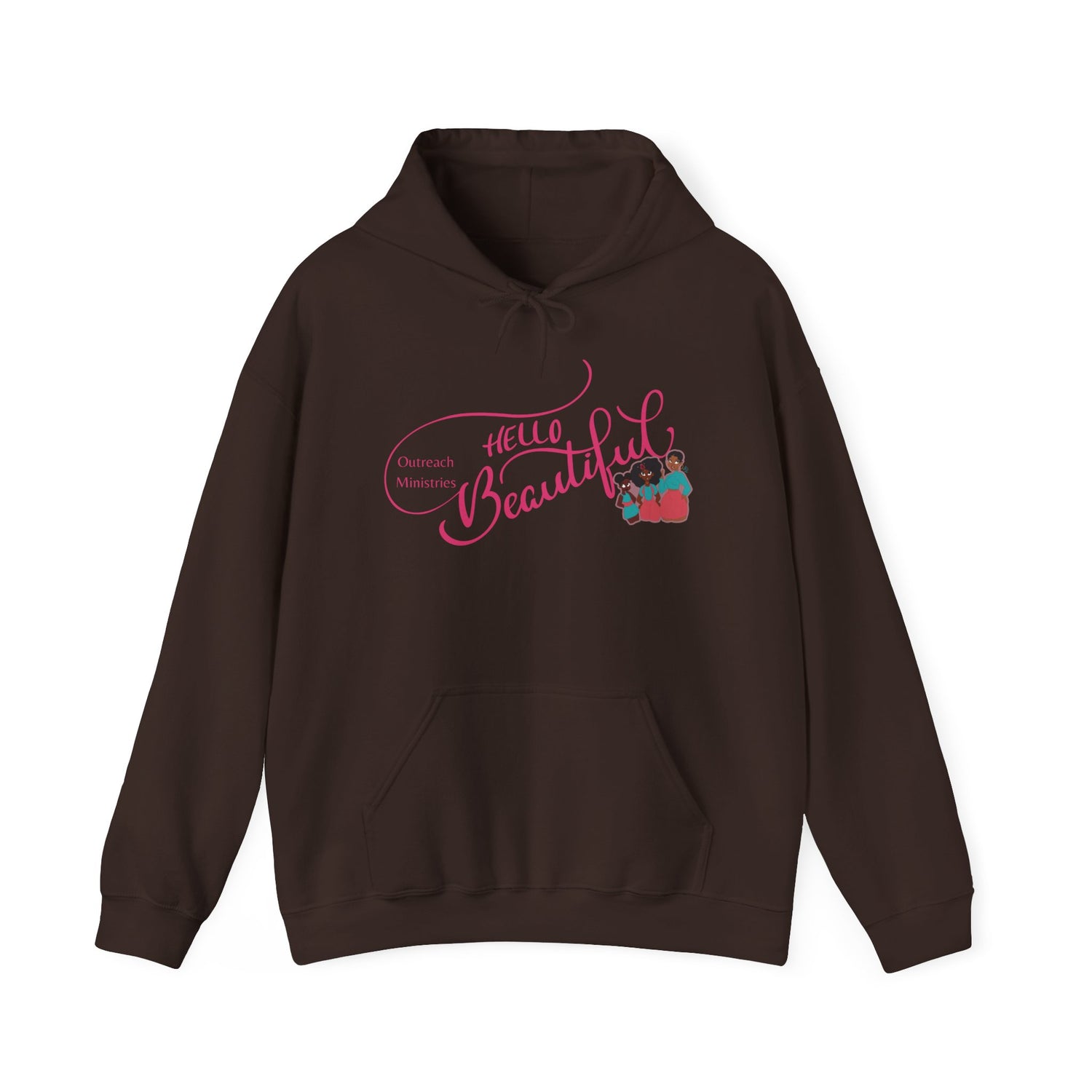 Hello Beautiful Outreach Hooded Sweatshirt - Perfect for Inspiration & Empowerment Adult - The Black Tee Xchange