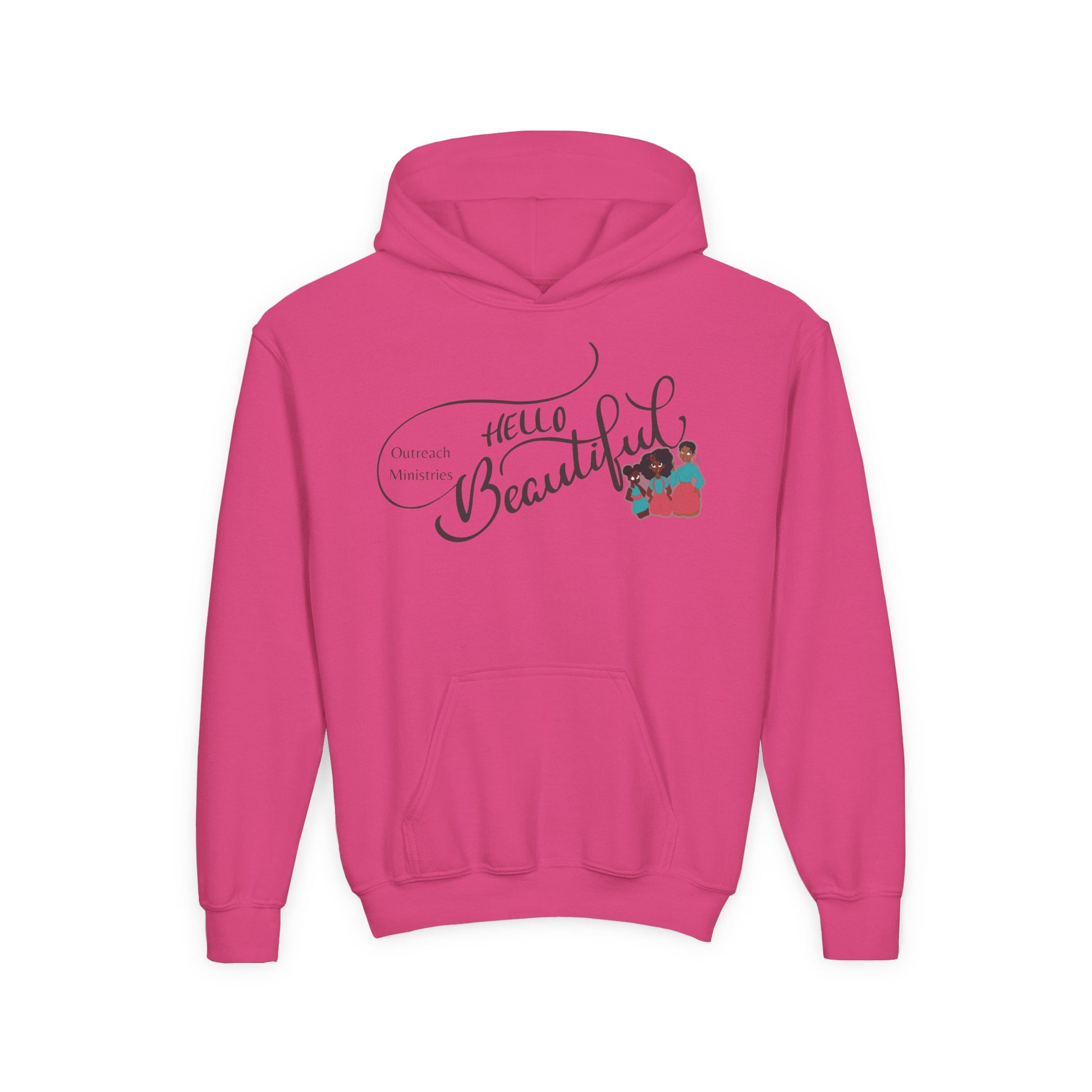 Hello Beautiful Youth Hoodie with Inspirational Quotes - The Black Tee Xchange