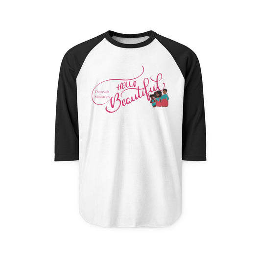 'Hello Beautiful' Adult Unisex Three-Quarter Sleeve Raglan Shirt