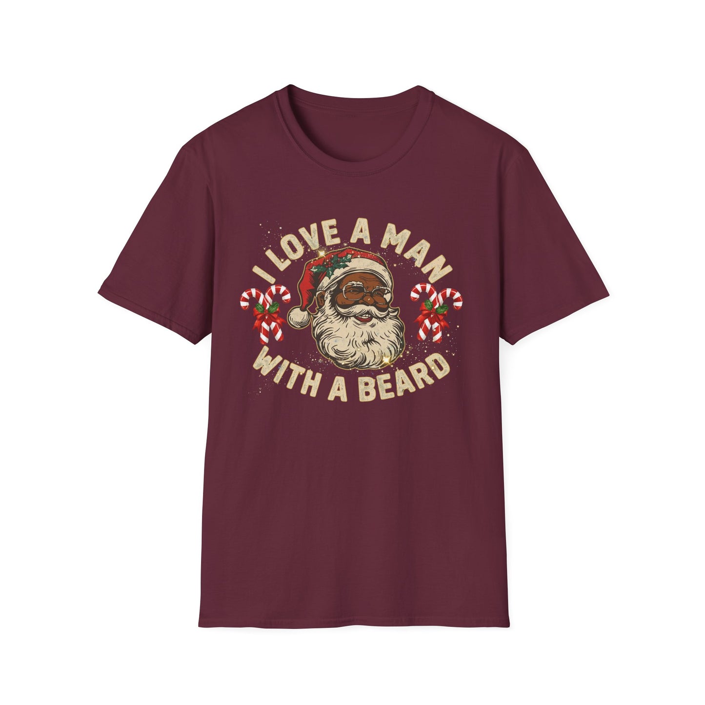 I Love A Man With A Beard -Christmas Beard  T-Shirt