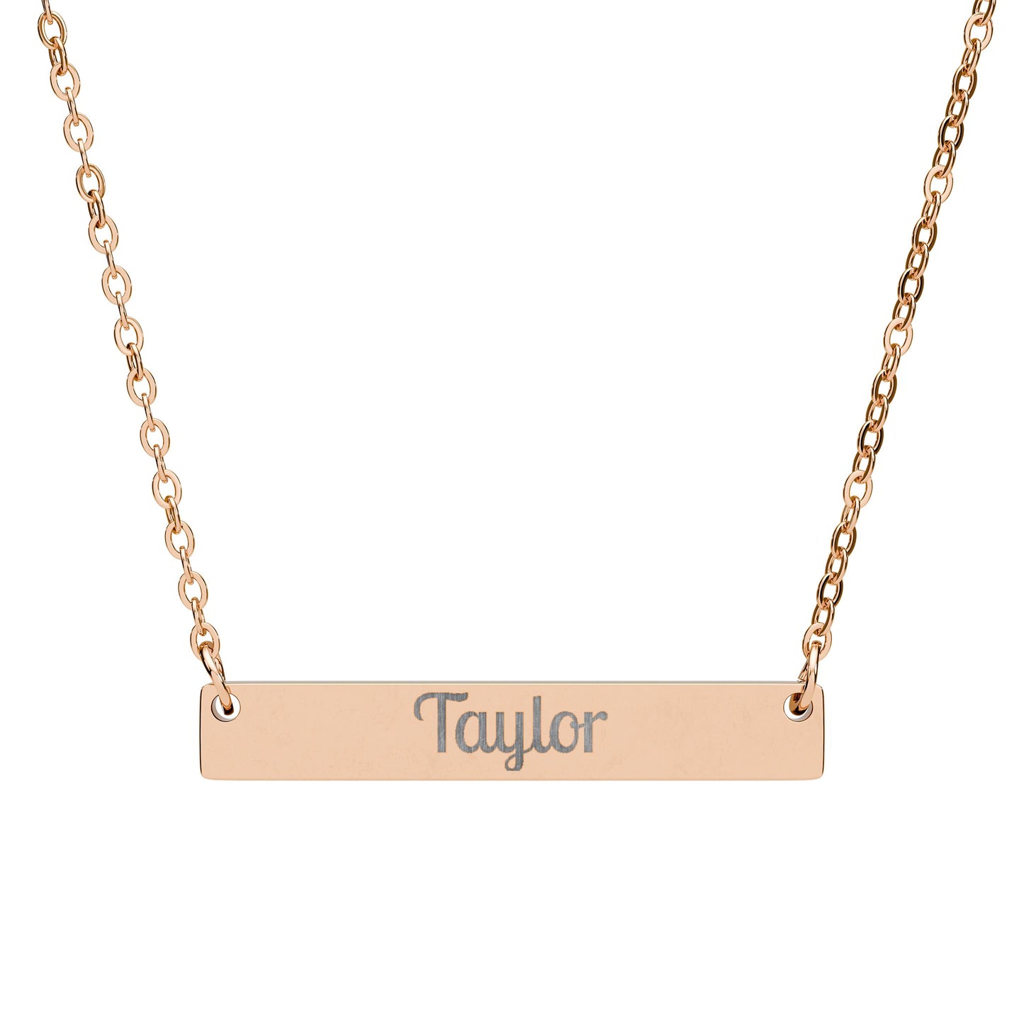 Personalized Horizontal Bar Necklace - Custom Engraved Jewelry