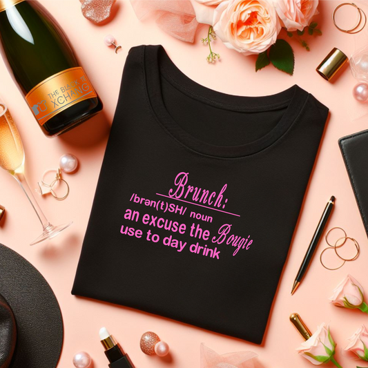 Brunch Is Just An Excuse Black Tee - The Black Tee Xchange