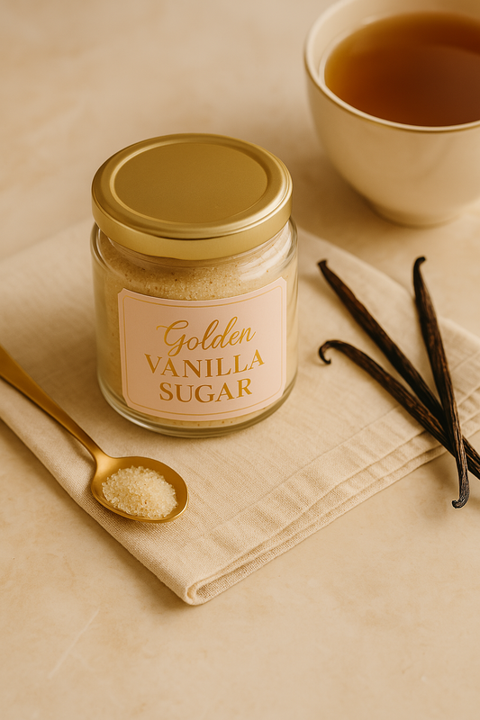 Golden Vanilla Sugar- Soft Batch Sweetness - The Black Tee Xchange