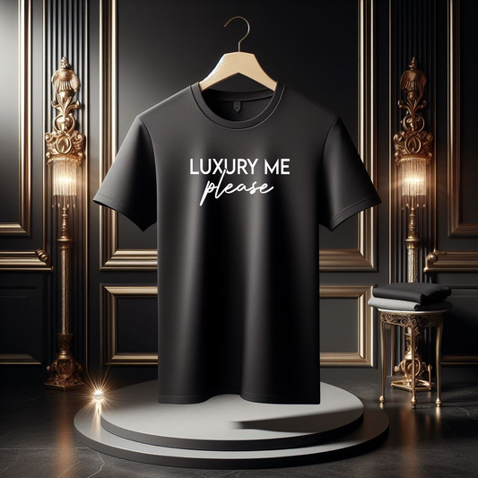 Luxury Me Please Black Tee - The Black Tee Xchange