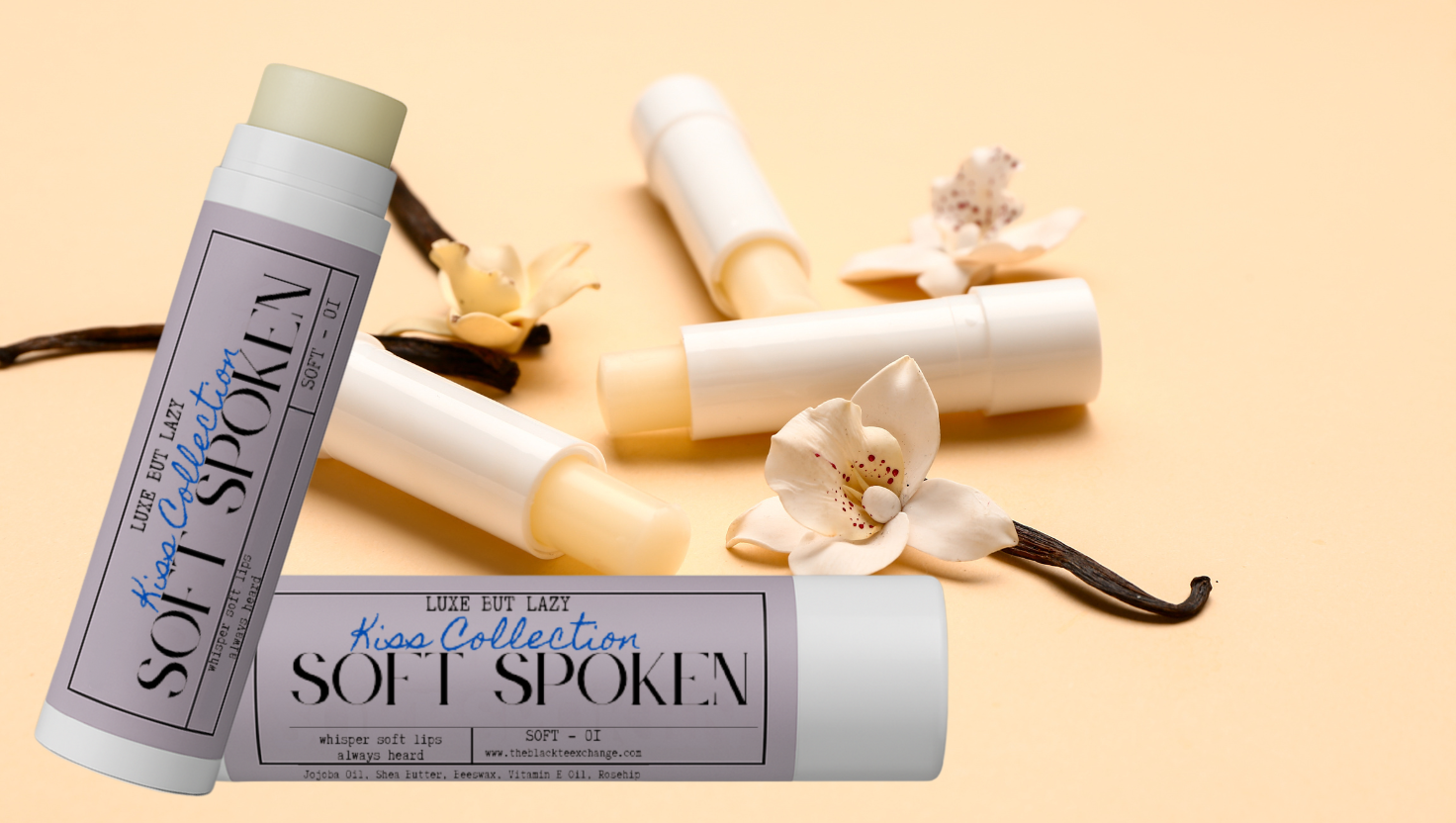 Soft Spoken Luxe Vanilla Lip Balm - The Black Tee Xchange
